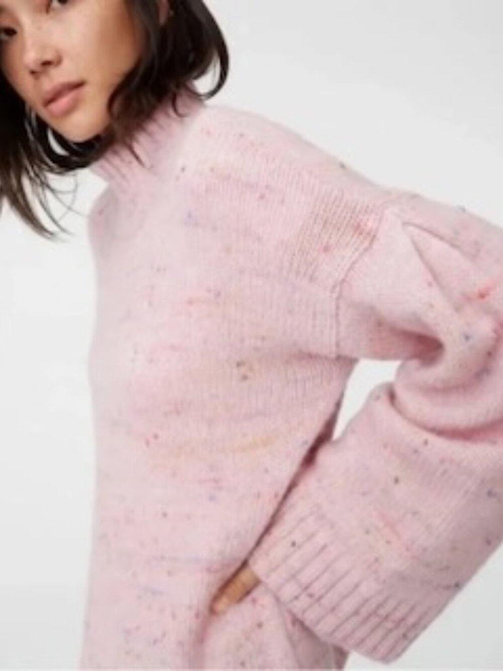 Club Monaco Pink Confetti Bell Sleeve Sweater - Picture 2 of 8